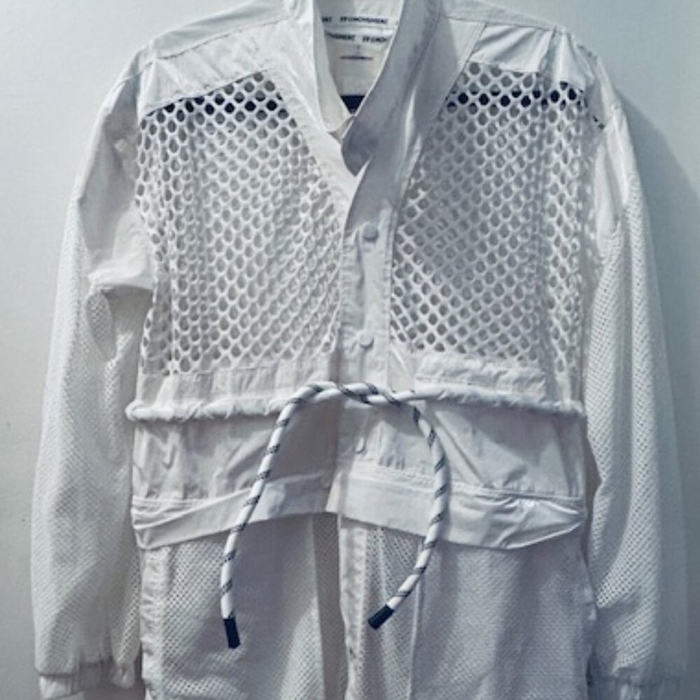 Free People Movement Under Sea White Mesh Maxi Convertible Parka Jacket NWT